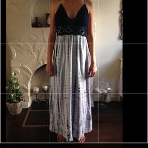 Spaghetti Strap Maxi Dress with crochet bodice